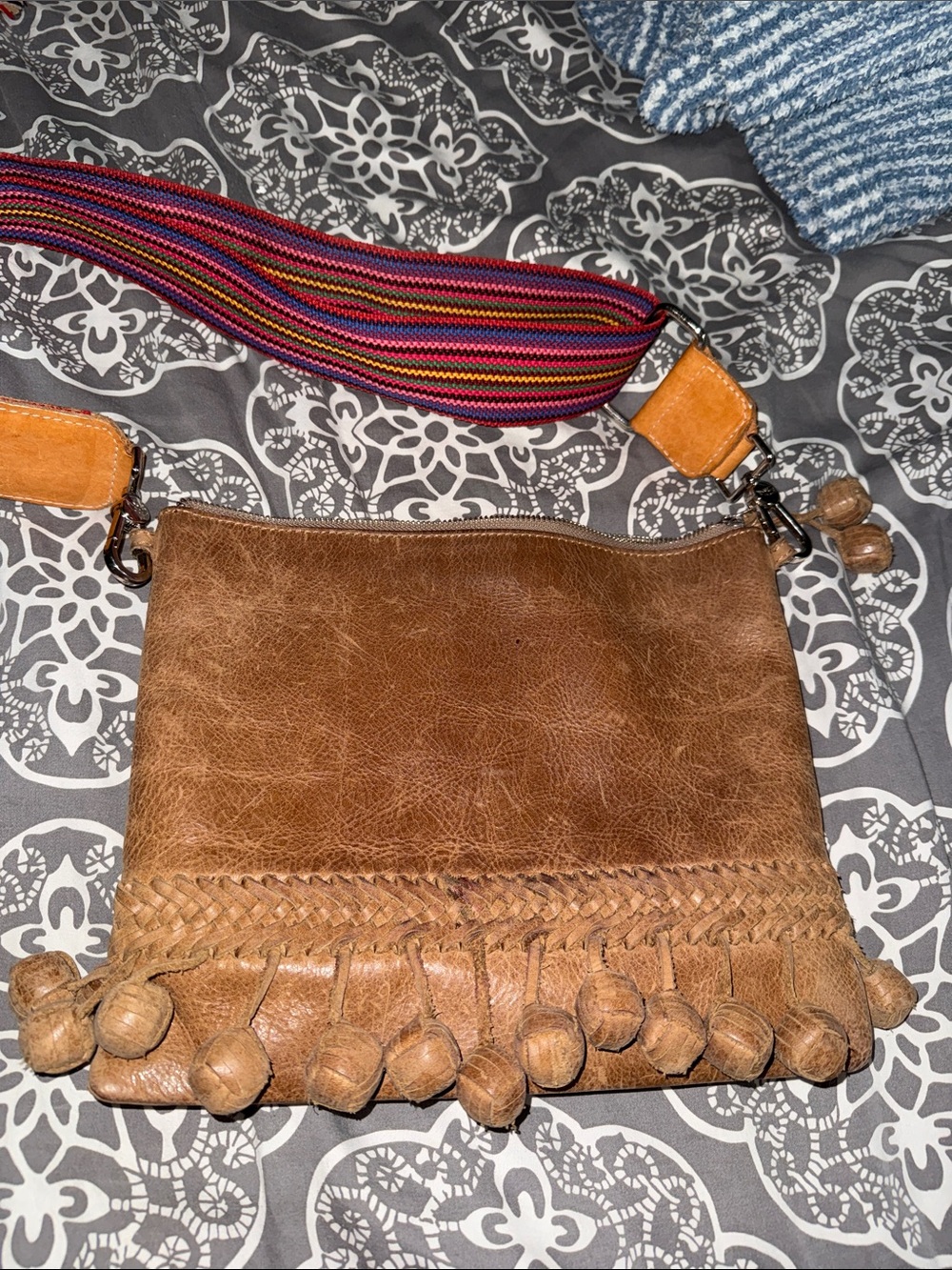 Consuela Ginger Crossbody Bag with Braided Trim and Tassel Accents
